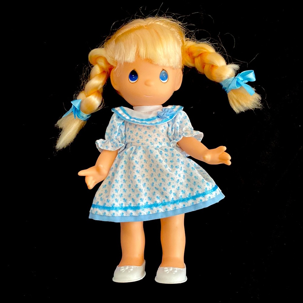 Precious Moments 1992 11” Vinyl Doll with doll hair blonde braids